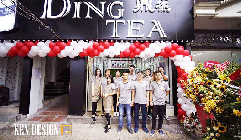 thi công quán trà sữa dingtea 