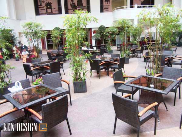 bàn ghế quán cafe sân vườn
