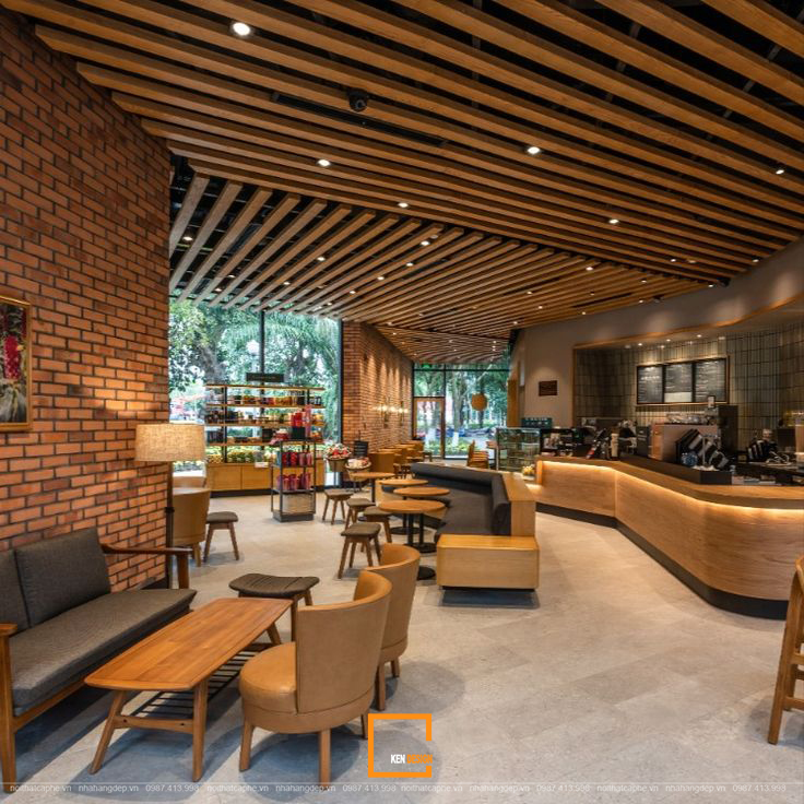 nội thất quán cafe Starbucks