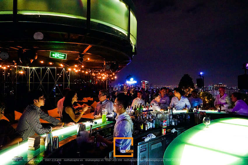 thiết kế quán bar rooftop