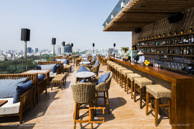 thiết kế quán bar rooftop