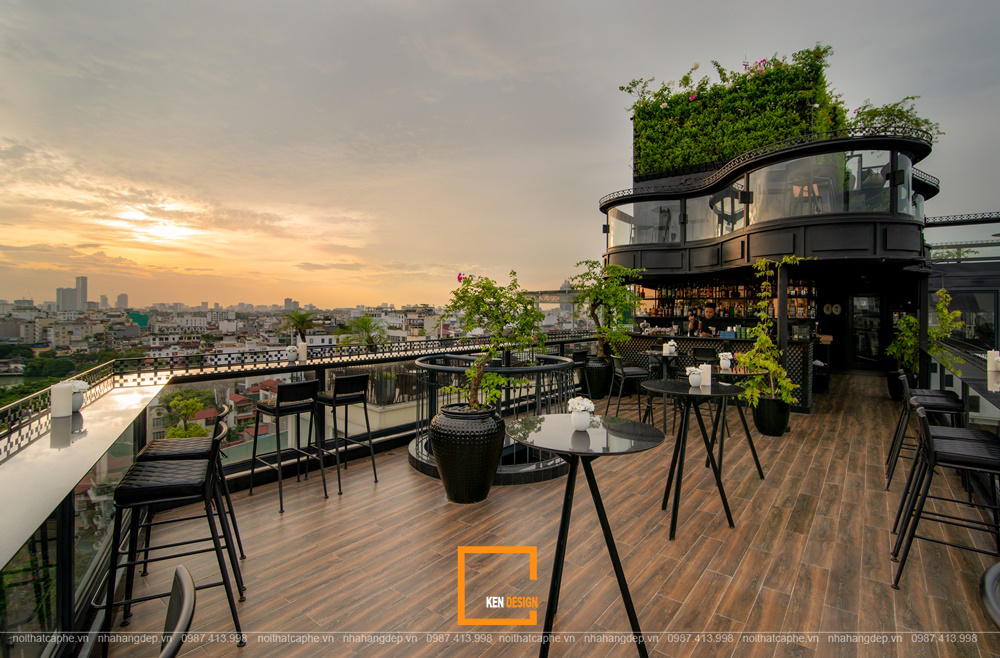 thiết kế quán bar rooftop