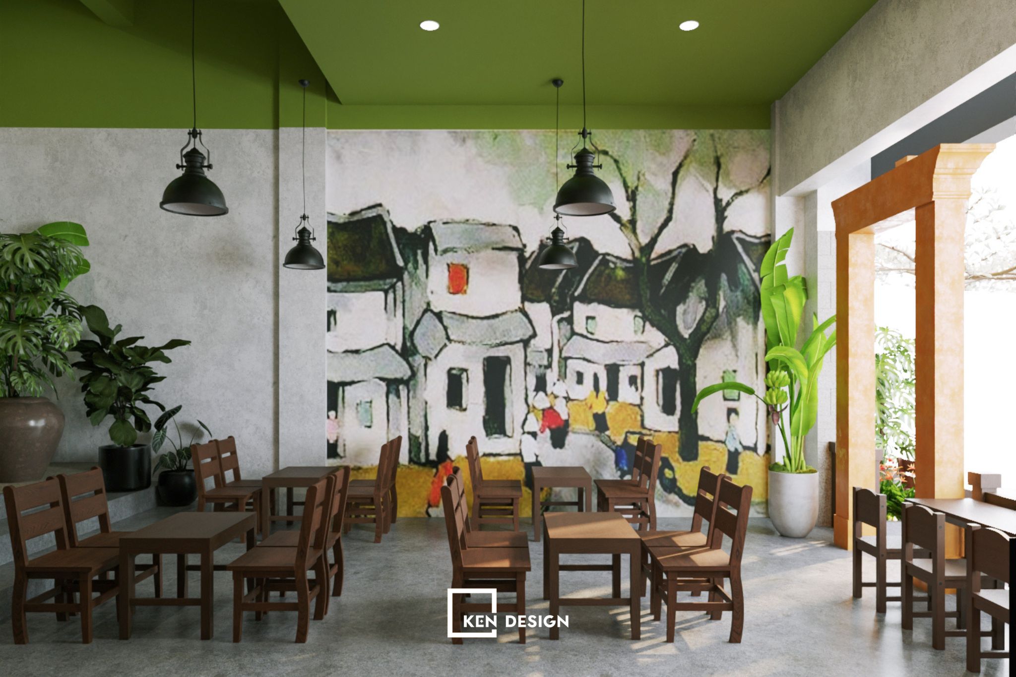 Thiết kế quán cafe retro