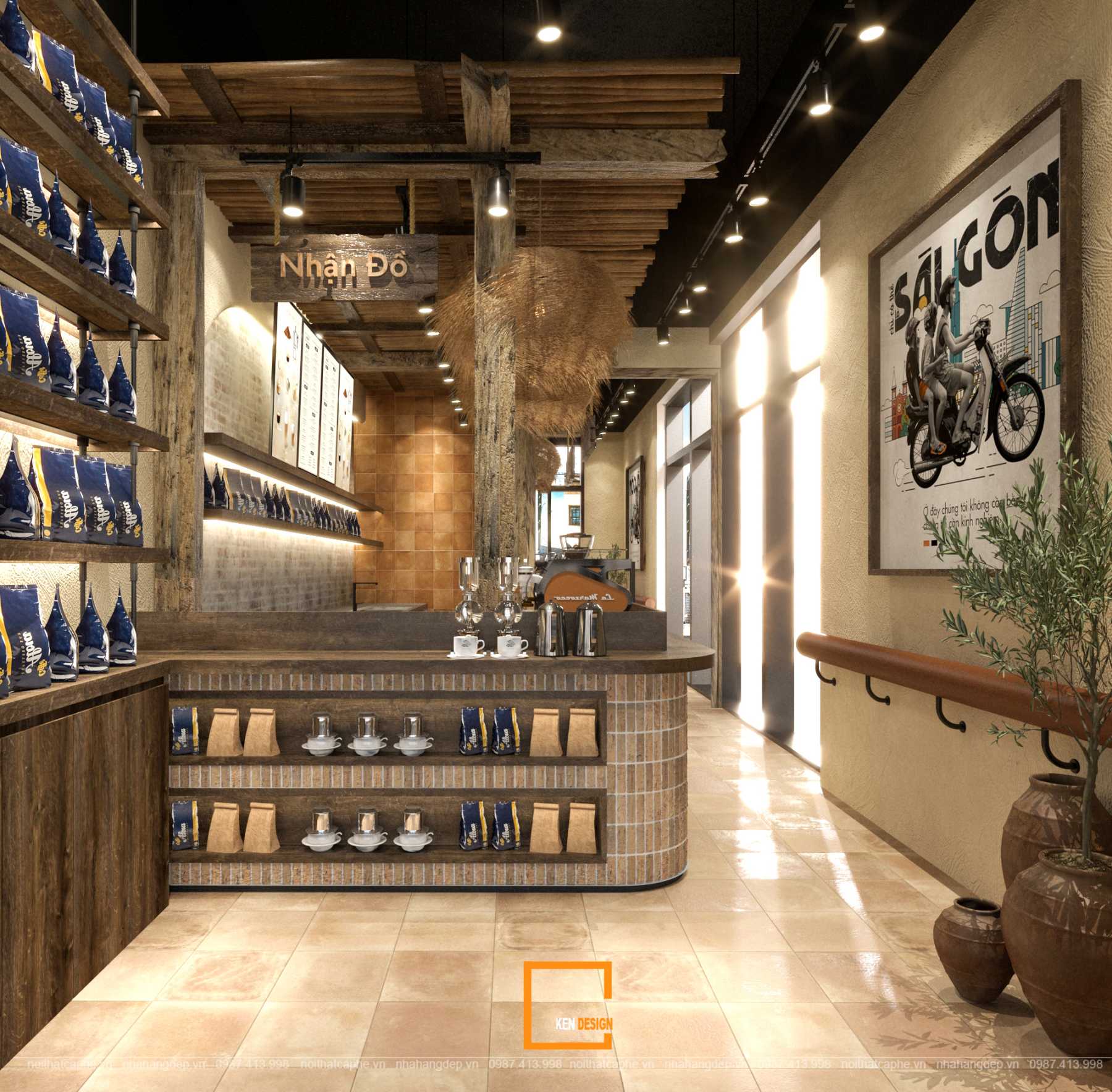 Thiết kế quán cafe S10 Ân Nam