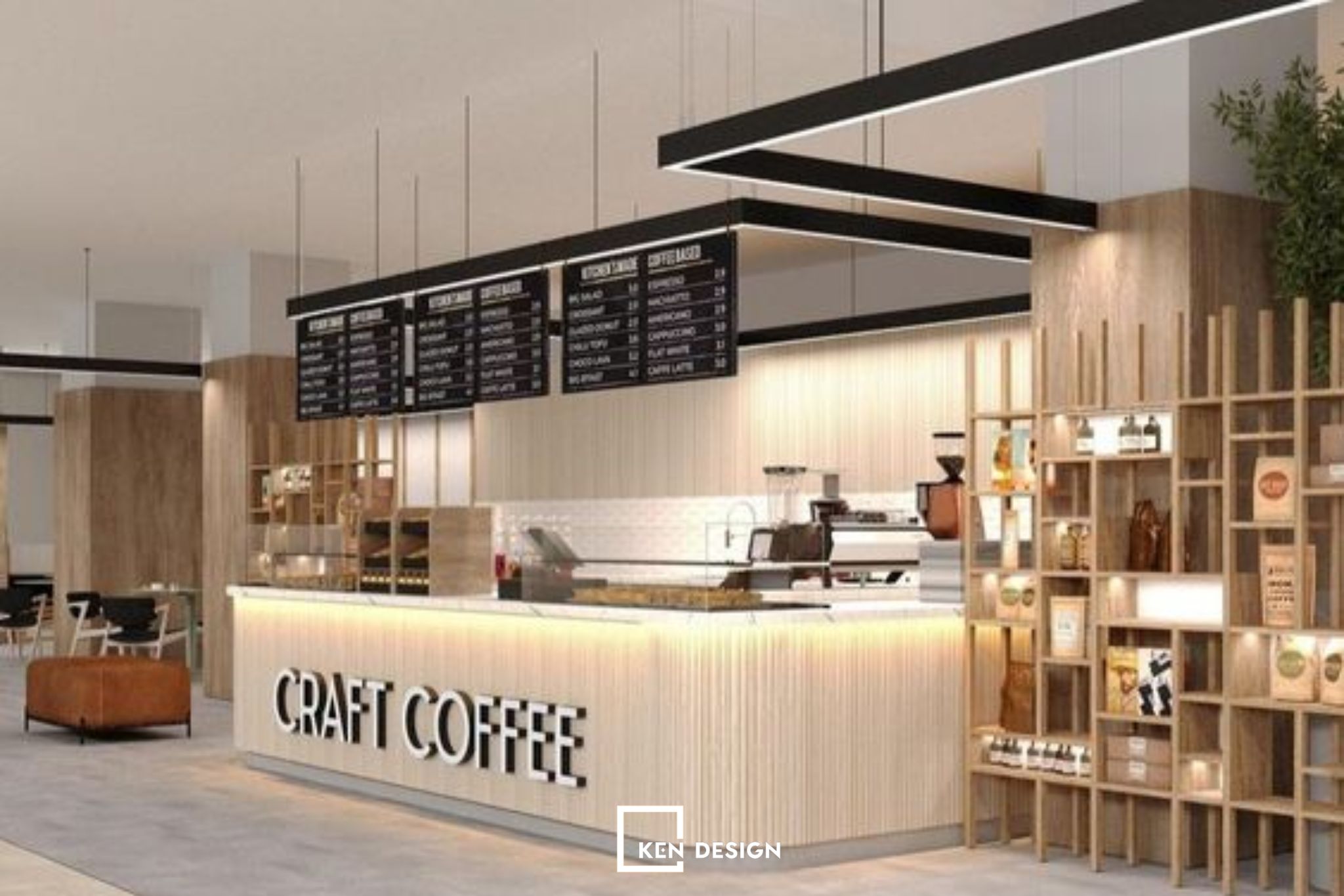 Thiết kế quán cafe phong cách hiện đại