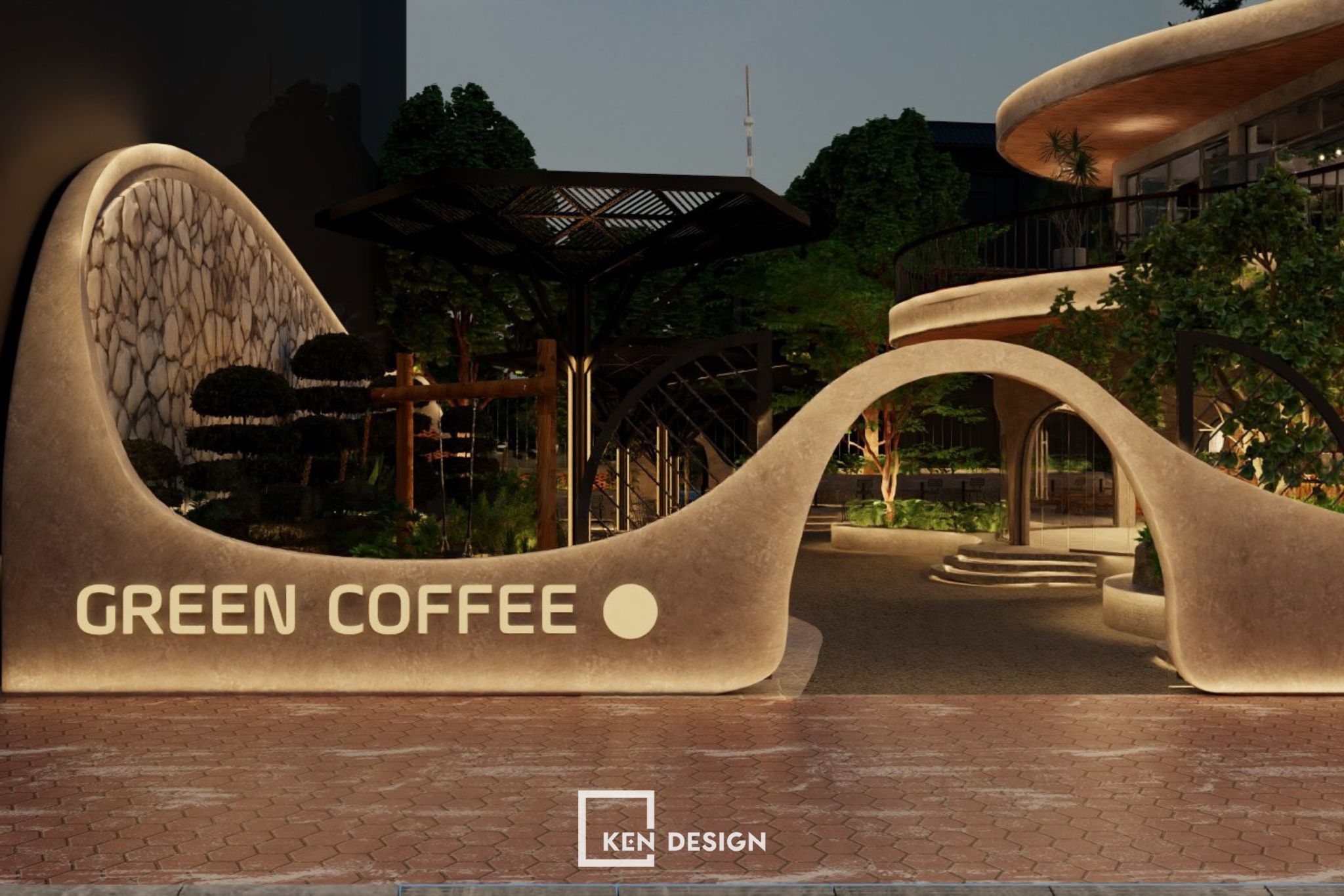 Thiết kế quán cafe Green Coffee