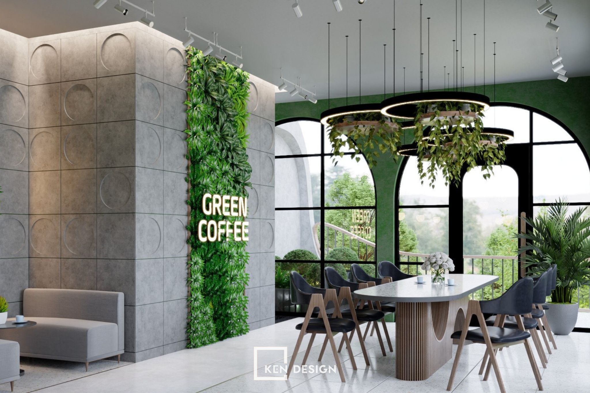 Thiết kế quán cafe Green Coffee