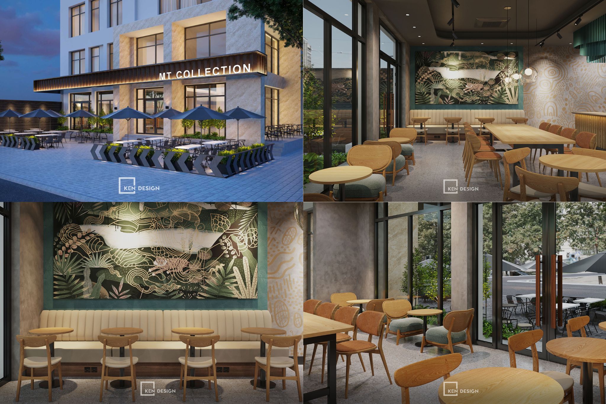 mẫu thiết kế quán cafe 2 mặt tiền