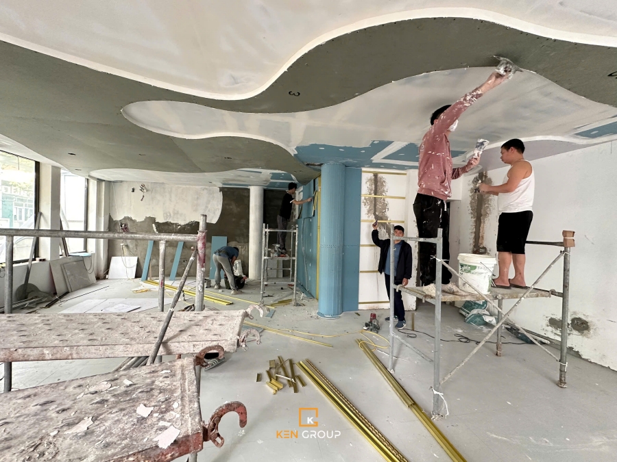 Thi công quán cafe Bông Biêng tại Đội Cấn