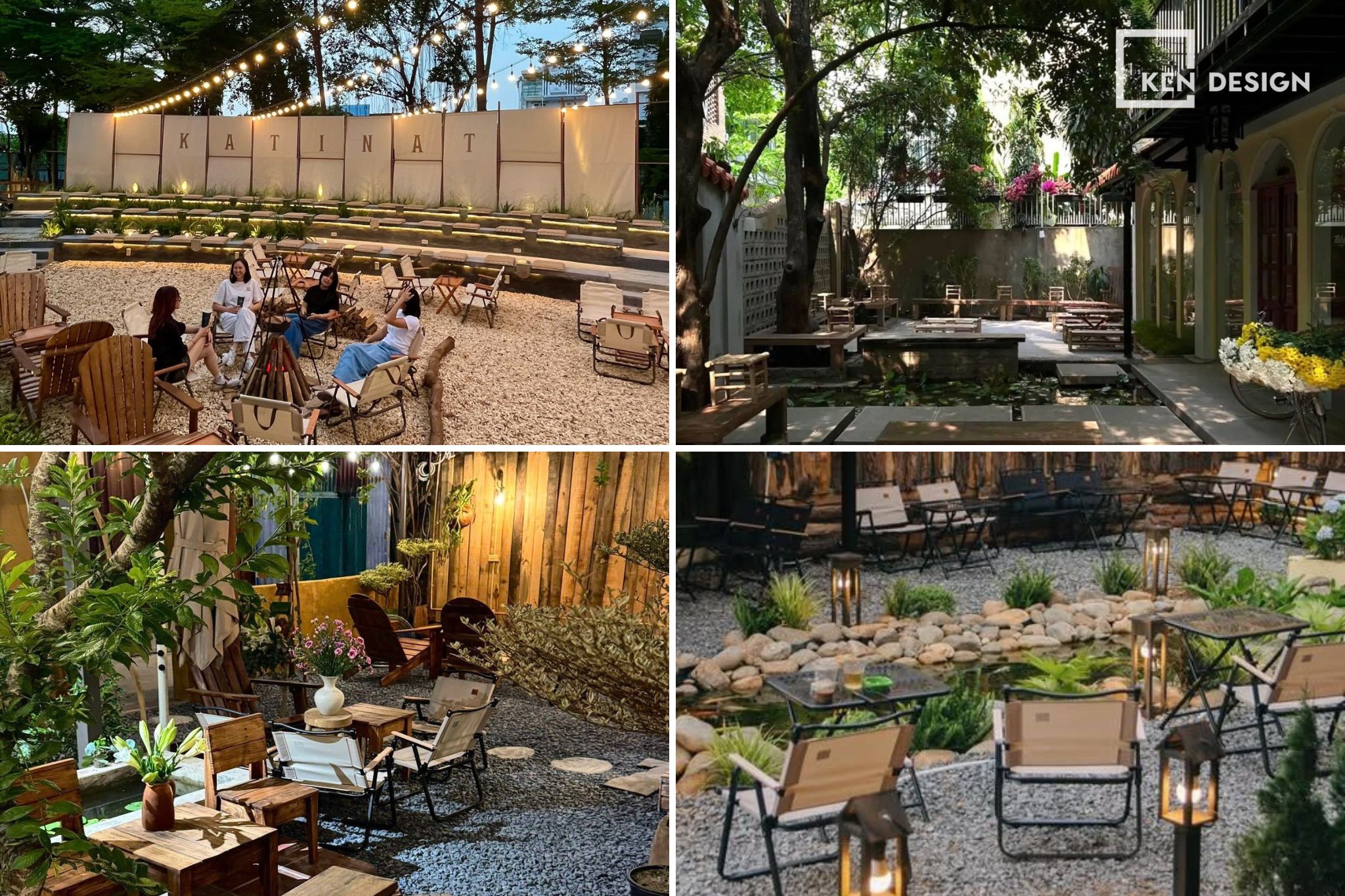 mô hình quán cafe sân vườn