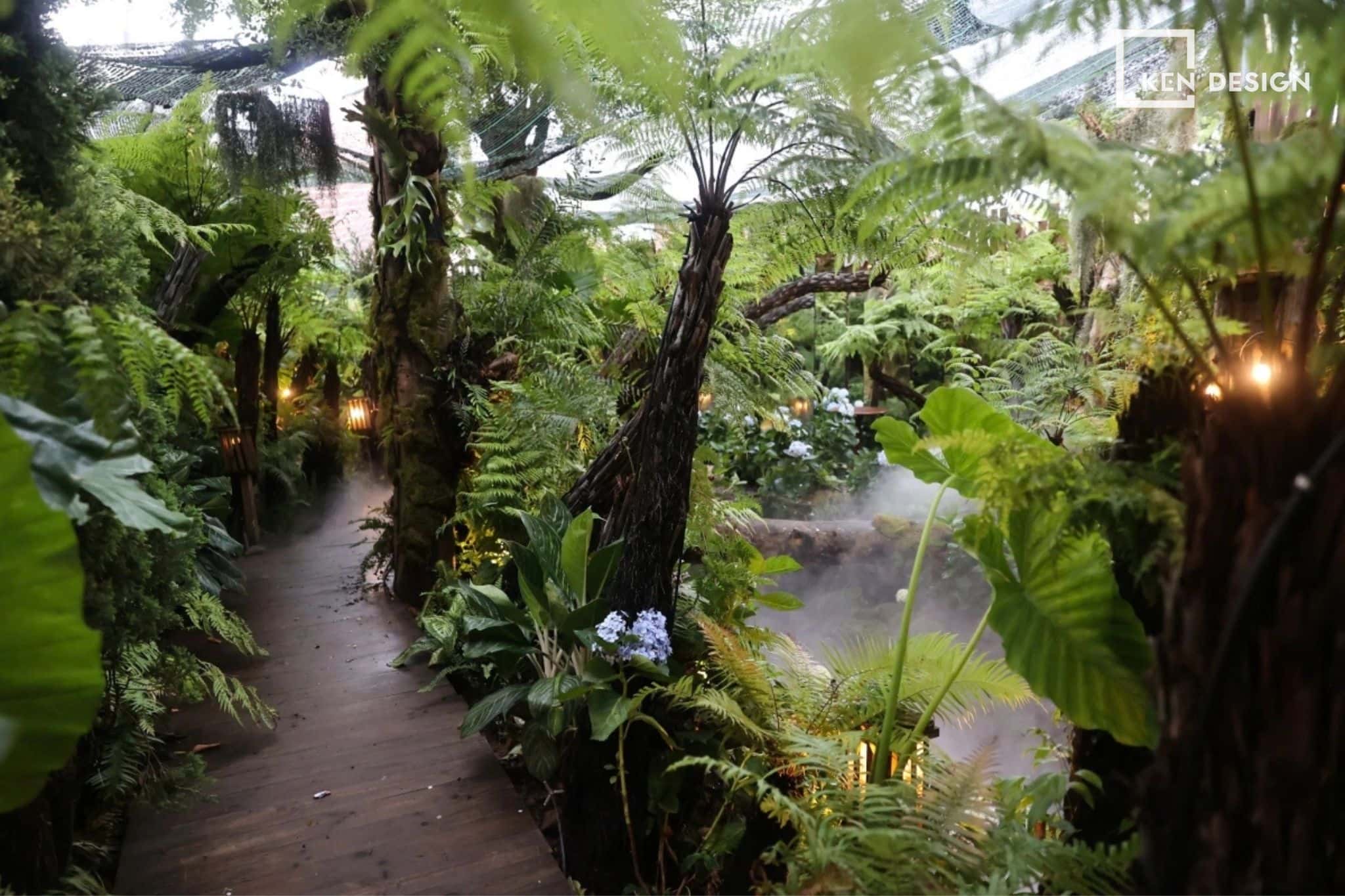 mô hình quán cafe sân vườn